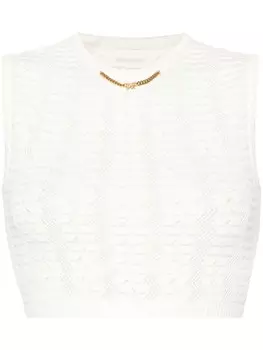 Palm Angels трикотажный жилет с цепочкой, белый