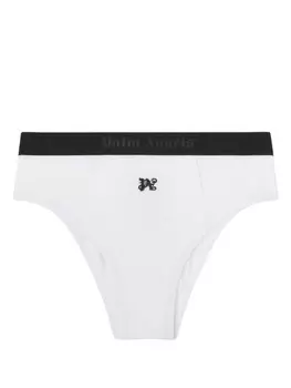 Palm Angels трусы-брифы с вышитой монограммой, белый