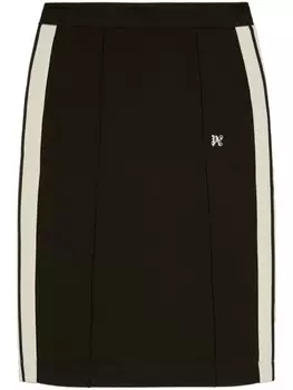 Palm Angels юбка миди с монограммой, черный