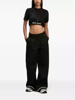 Palm Angels укороченная футболка с логотипом, черный