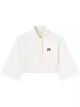 Palm Angels укороченная рубашка поло с монограммой PA, белый