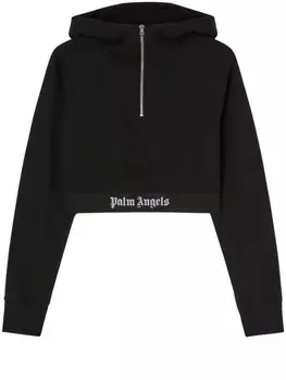 Palm Angels укороченная толстовка с логотипом, черный