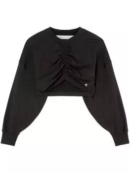 Palm Angels укороченная толстовка со сборками, черный
