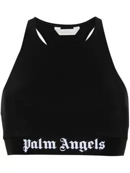 Palm Angels укороченный топ с логотипом, черный