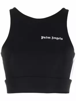 Palm Angels укороченный топ с полосками, черный