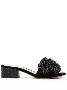 Paloma Barcel мюли с цветочной аппликацией, черный