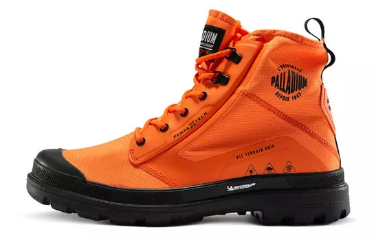 Pampa Canvas Shoes Men High-top Fire Orange Palladium