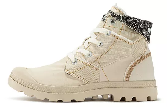 Pampa Canvas Shoes Unisex High-top бежевый/черный Palladium