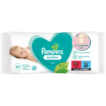 Pampers Sensitive влажные салфетки, 52 шт/уп.