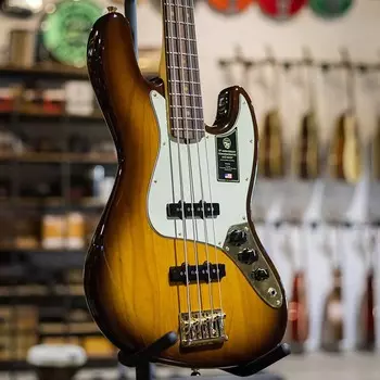 Памятный 75-летний юбилей Fender Jazz Bass 2-Color Bourbon Burst 75TH ANV CMRTV J BASS RW 2CB