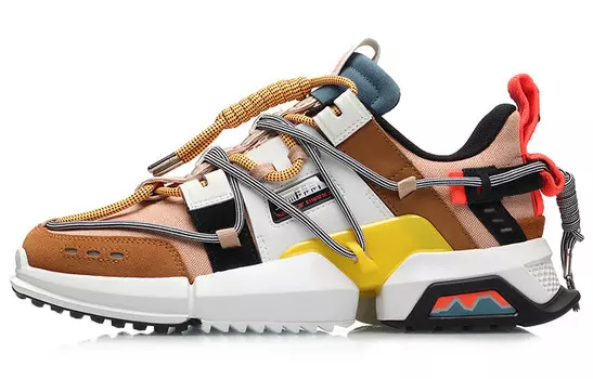 Pan Gu массивные кроссовки мужские низкие белые/коричневые Lining