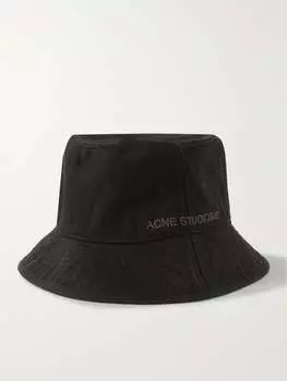 Панама Brimmo из хлопкового твила с вышитым логотипом ACNE STUDIOS, черный