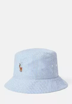 Панама BUCKET HAT Polo Ralph Lauren, цвет white/blue seersucker