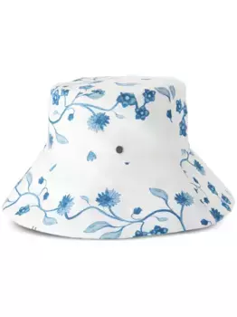 Панама Charlotte с цветочным принтом Maison Michel, белый