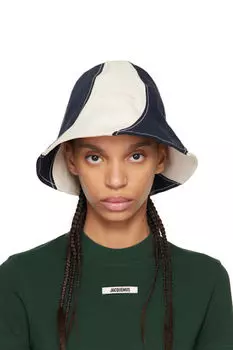 Панама цвета «Le Bob Gelato» цвета «Off-White & Navy» JACQUEMUS