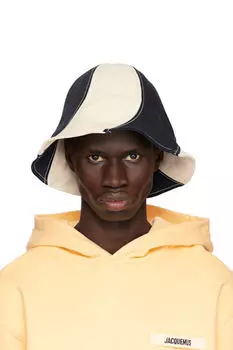 Панама цвета «Le Bob Gelato» цвета «Off-White & Navy» JACQUEMUS