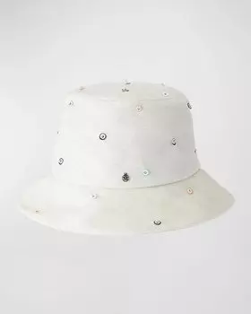 Панама Fredo с вышивкой и пайетками Maison Michel, цвет Natural