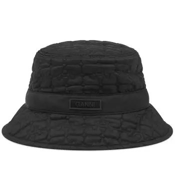 Панама Ganni Quilted Tech, черный