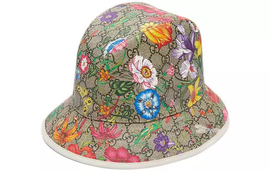 Панама Gucci с принтом, бежевый