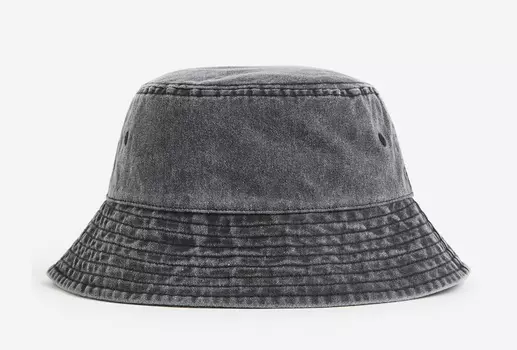 Панама H&M Cotton Bucket Hat, серый