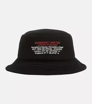 Панама из хлопкового джерси с логотипом Burberry, черный