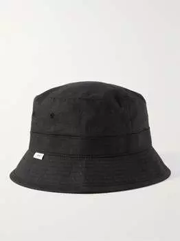 Панама из хлопкового рипстопа с аппликацией логотипа Wtaps, черный