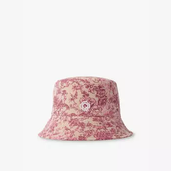 Панама из хлопковой смеси с жаккардовым принтом и вышитым логотипом Maje, розовый