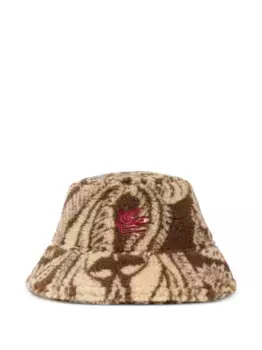 Панама из овчины с узором пейсли ETRO KIDS, коричневый