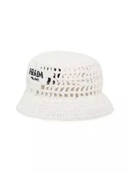 Панама из рафии Prada, белый