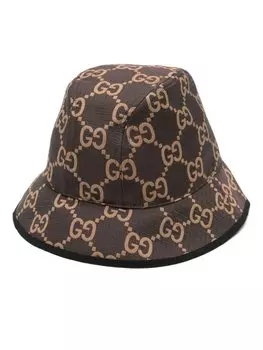 Панама из рипстопа с логотипом GG Gucci, коричневый