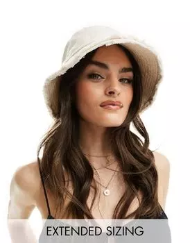 Панама каменного цвета с необработанными краями ASOS DESIGN