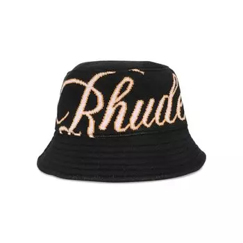 Панама Rhude Script Bucket Hat, цвет Black/Pink/Orange