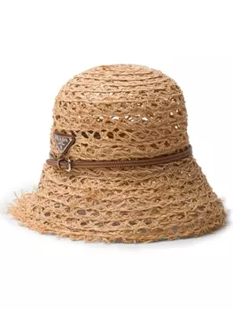 Панама с логотипом Prada, бежевый