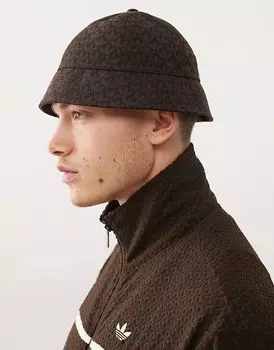 Панама с монограммой коричневого цвета adidas Originals