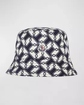 Панама с нашивкой-логотипом Moncler, цвет Aqua