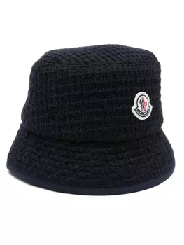 Панама с нашивкой-логотипом Moncler, синий