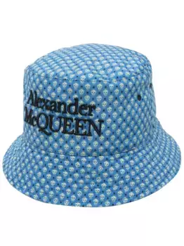 Панама с принтом Skull Alexander McQueen, синий
