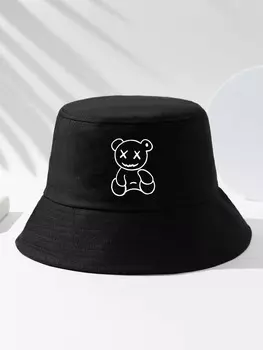 Панама с узором, черный