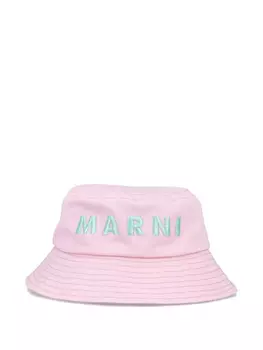 Панама с вышитым логотипом Marni Kids, розовый