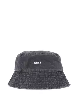 Панама с вышитым логотипом Obey, черный