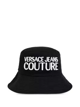 Панама с вышитым логотипом Versace Jeans Couture, черный
