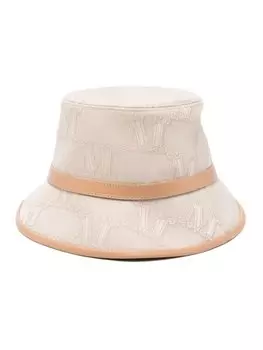 Панама с жаккардовым логотипом Max Mara, бежевый