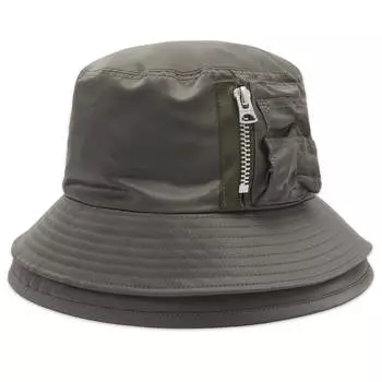 Панама Sacai Pocket Double Brim, серо-коричневый