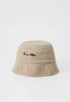 Панама SEASONAL FLAG WASH BUCKET HAT Tommy Hilfiger, бежевый