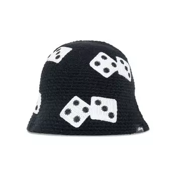 Панама Stussy Dice Knit Bucket Hat, черный