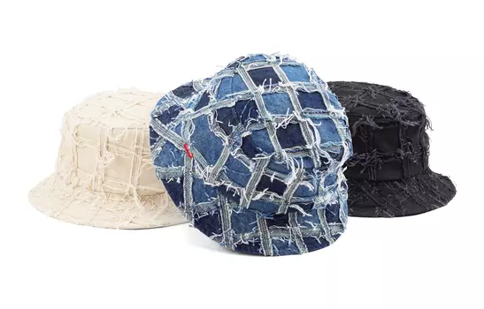 Панама Supreme Frayed Patchwork, синий