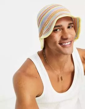 Панама в вязаную полоску ASOS DESIGN