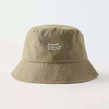 Панама Zara Embroidered, зеленый