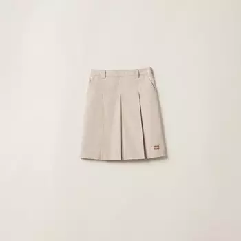 Панамская хлопковая юбка Miu Miu, бежевый