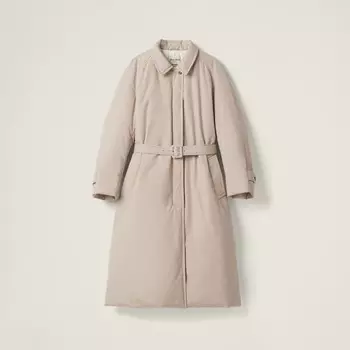Панамский пуховик из хлопка Miu Miu, бежевый